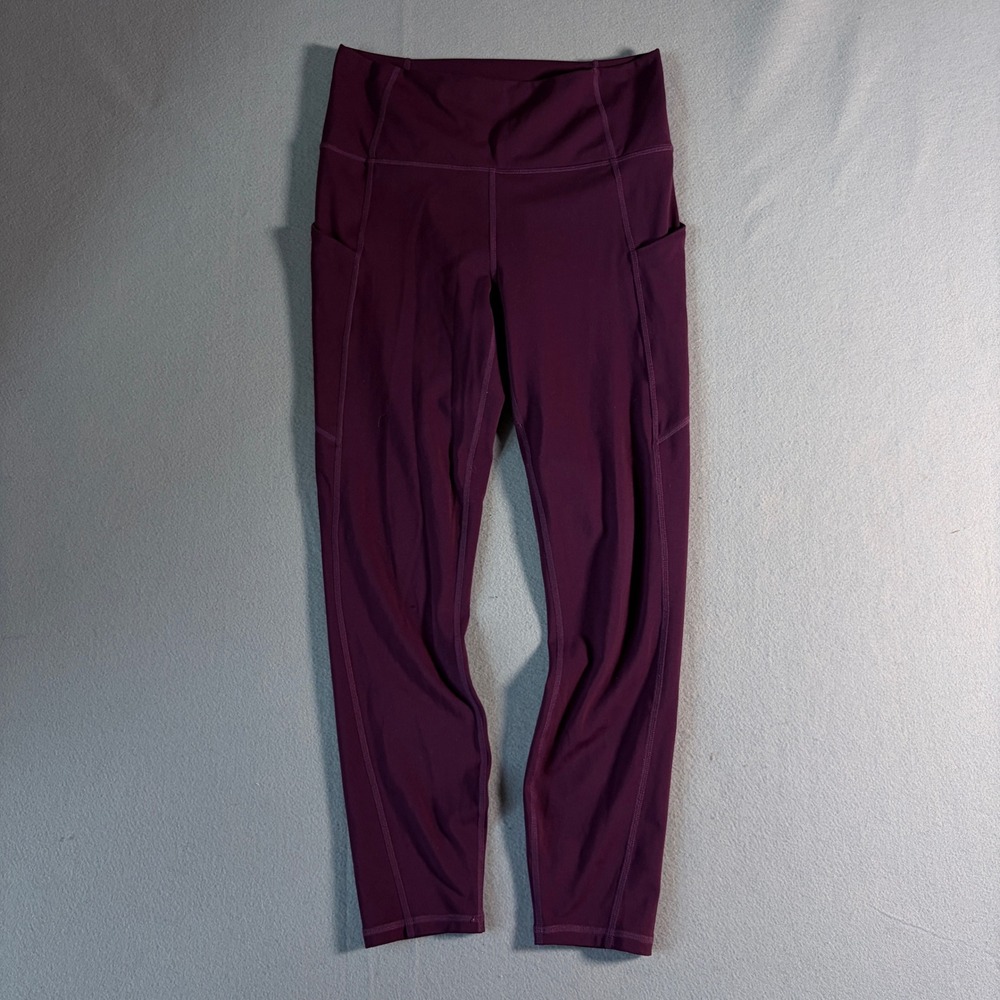 Fabletics PureLuxe High Waisted 7/8 Leggings Purple Small Pockets